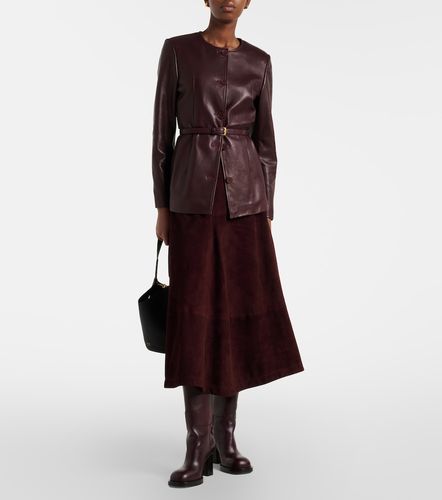 Opera leather midi skirt - Nour Hammour - Modalova