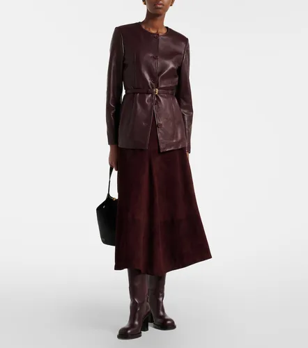 Opera leather midi skirt - Nour Hammour - Modalova