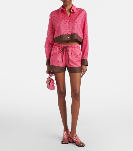 Camisa cropped de algodón estampada - Valentino - Modalova