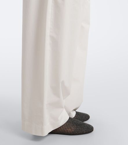 Monili cotton poplin wide-leg pants - Brunello Cucinelli - Modalova