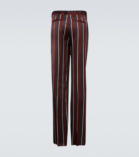 Pantaloni a vita alta in crêpe a righe - Versace - Modalova
