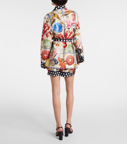 Camicia Capri in satin di seta con stampa - Dolce&Gabbana - Modalova