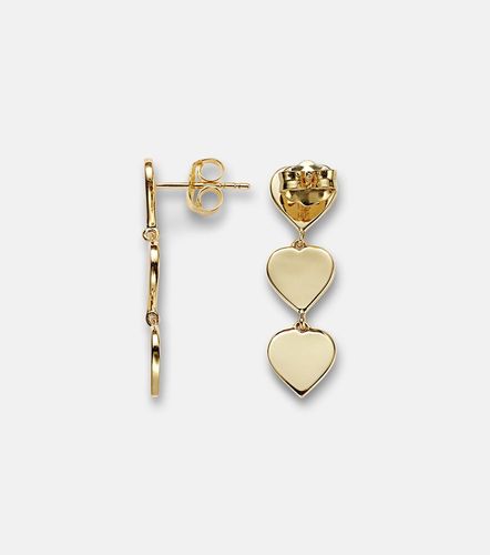 Pendientes Pure Three Heart Linear de oro de 14 ct - Sydney Evan - Modalova