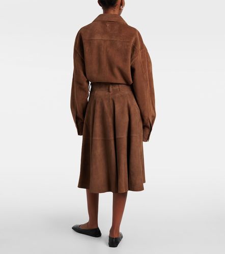 Gonna midi in suede a pieghe - Ami Paris - Modalova