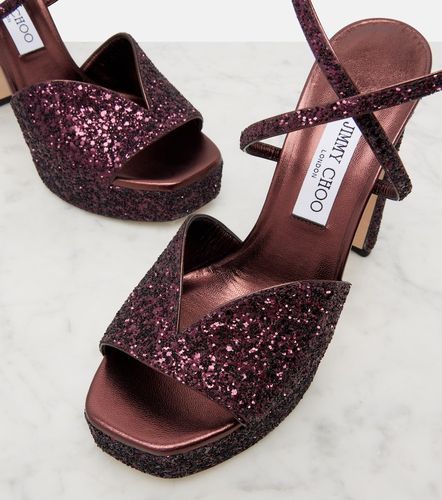 Sandali Karli 125 con plateau e glitter - Jimmy Choo - Modalova