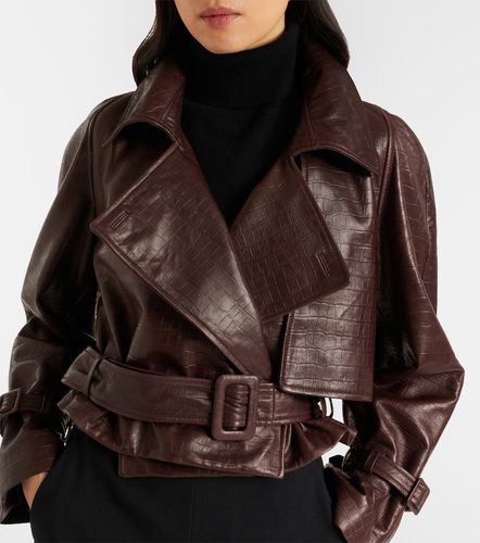 Hatti croc-effect leather jacket - Nour Hammour - Modalova