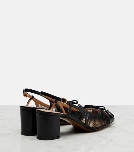 VLogo leather and mesh slingback pumps - Valentino Garavani - Modalova