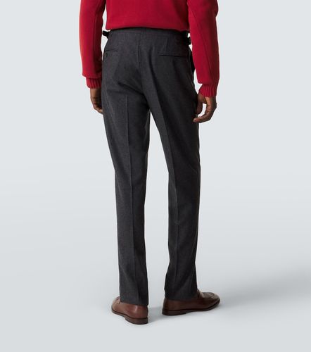 Wool flannel slim pants - Thom Sweeney - Modalova