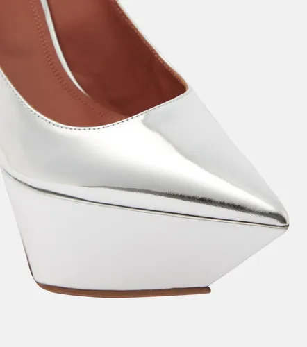 Yigit leather platform pumps - Amina Muaddi - Modalova
