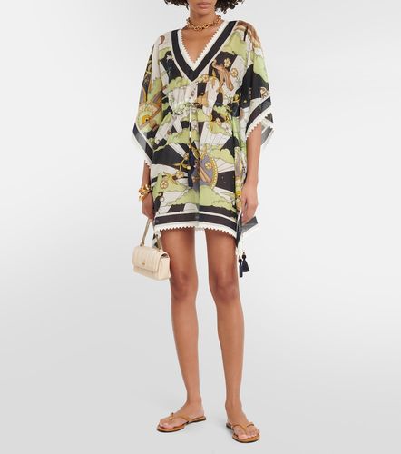 Abito corto in cotone e seta con stampa - Tory Burch - Modalova