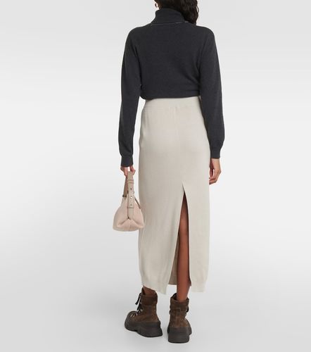 Falda midi acanalada de algodón - Brunello Cucinelli - Modalova
