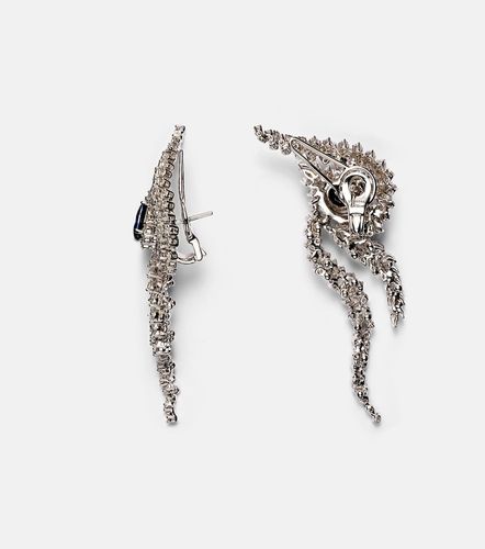 Orecchini in oro bianco 18kt con diamanti e zaffiri - Yeprem - Modalova