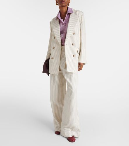 Blazer in cotone e lino a righe - Frame - Modalova
