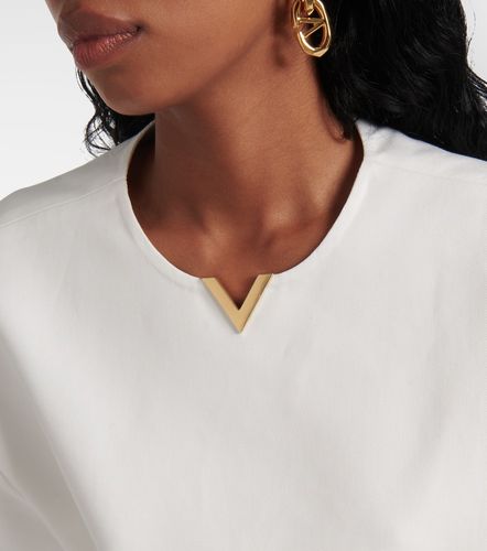 Crop top VGold de gabardina de algodón - Valentino Garavani - Modalova