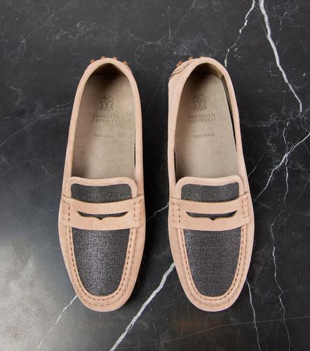 Monili suede driving shoes - Brunello Cucinelli - Modalova
