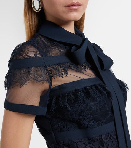Abito midi in pizzo con fiocco - Elie Saab - Modalova