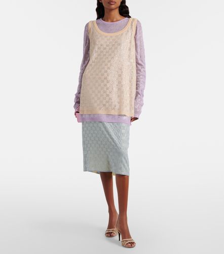 Gucci GG Crystal silk top - Gucci - Modalova