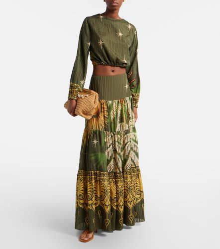 Crop top en jacquard de seda y algodón - Johanna Ortiz - Modalova