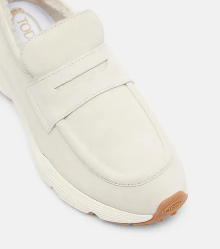 Shearling-lined suede slip-on shoes - Tod's - Modalova