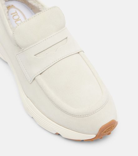 Slip-on in suede con shearling - Tod's - Modalova