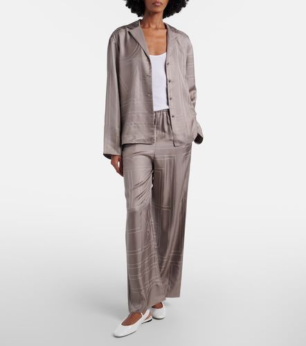 Monogram silk twill pajama pants - Toteme - Modalova
