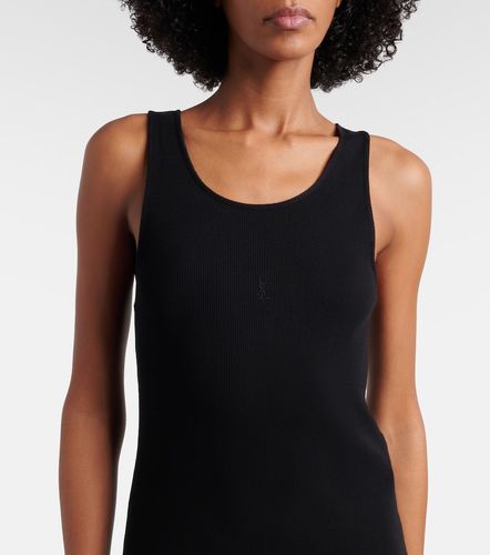 Vestido corto Cassandre de jersey de algodón - Saint Laurent - Modalova