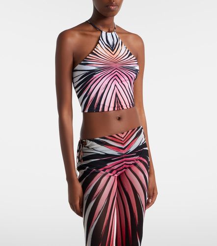 Crop top de malla estampado - Roberto Cavalli - Modalova