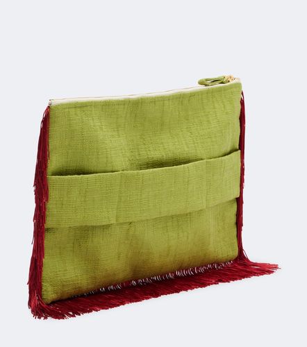 Fringed printed cotton canvas pouch - La DoubleJ - Modalova
