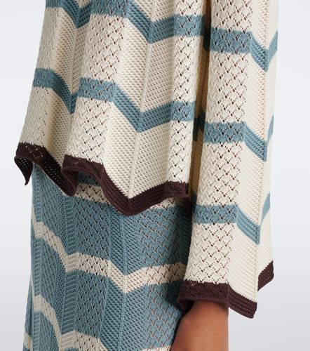 Chevron crochet cropped cotton sweater - La DoubleJ - Modalova