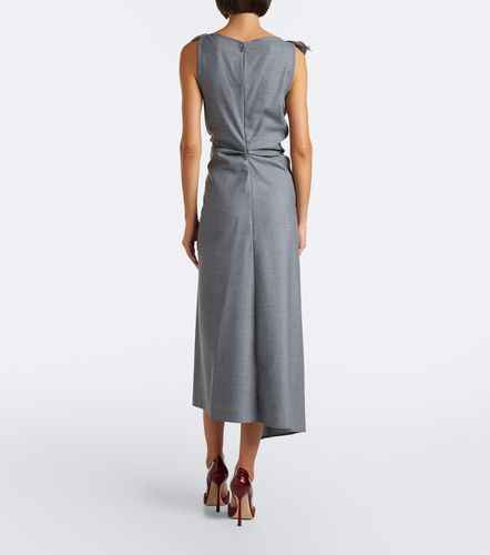 Draped asymmetric wool midi dress - Victoria Beckham - Modalova