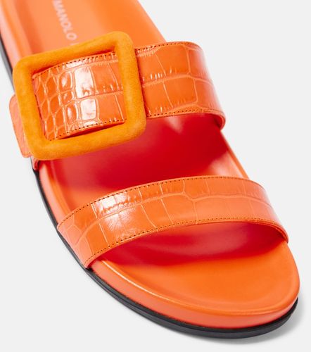 Manolo Blahnik Mayfu leather slides - Manolo Blahnik - Modalova