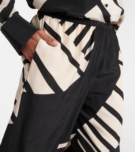 Printed mid-rise silk wide-leg pants - SIR - Modalova