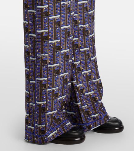 Checked silk straight pants - Burberry - Modalova