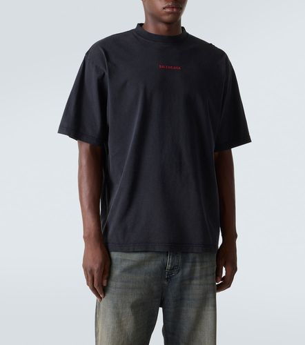 Camiseta de jersey de algodón con logo - Balenciaga - Modalova