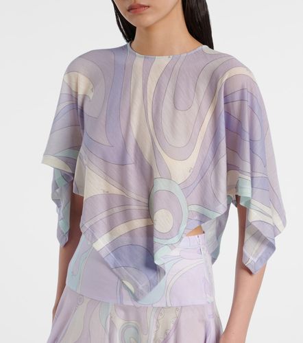 Orchidee asymmetric wool-blend crop top - Pucci - Modalova
