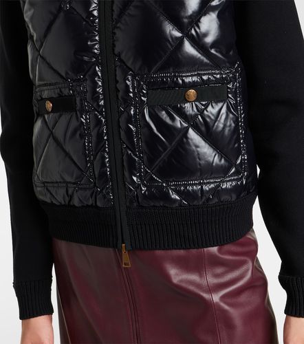 Cárdigan con paneles de plumas de algodón - Moncler - Modalova