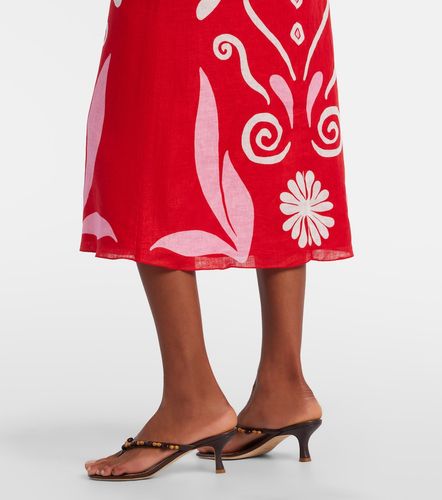 Falda midi Fabiana de lino estampada - Cala de la Cruz - Modalova