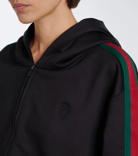 Felpa con cappuccio Web Stripe in jersey - Gucci - Modalova