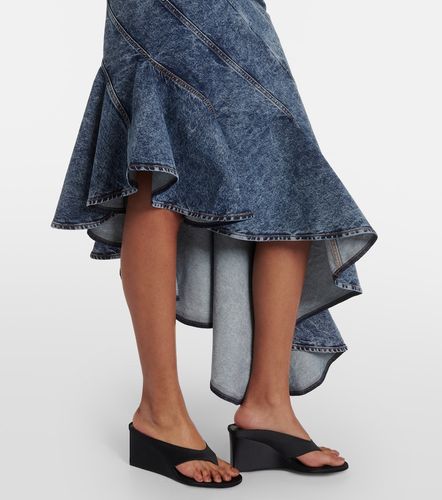 Spiral asymmetric denim midi skirt - Alaia - Modalova