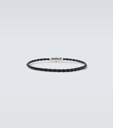 Pulsera trenzada de piel y plata de ley - Bottega Veneta - Modalova