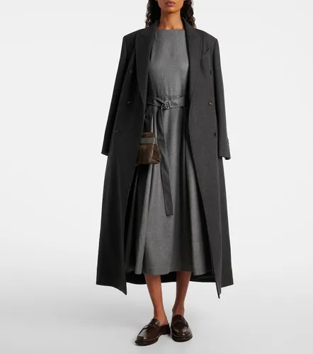 Belted virgin wool midi dress - Brunello Cucinelli - Modalova