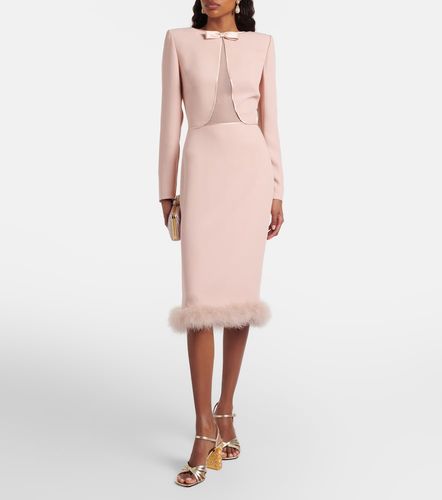 Midikleid aus Cady Couture mit Federn - Valentino - Modalova