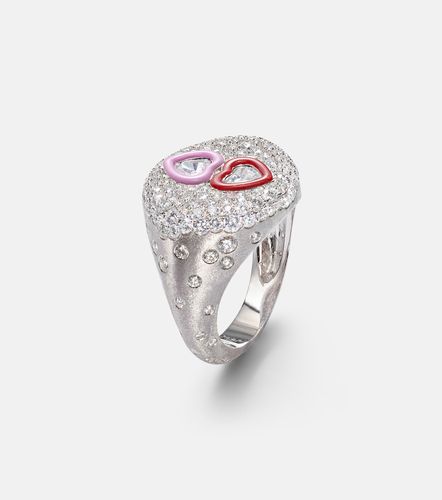 Anillo de oro blanco de 18 ct con diamantes - Kamyen - Modalova