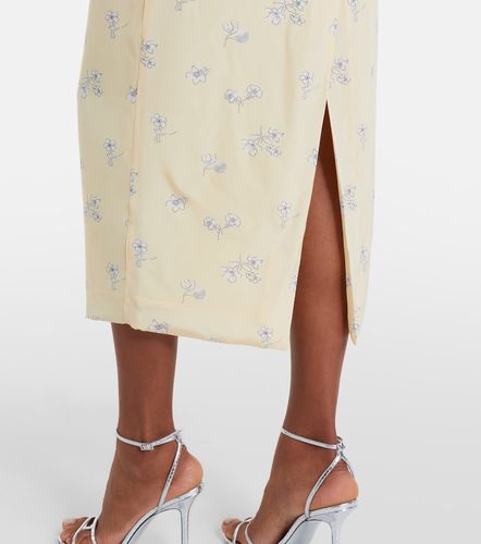 Abito midi in seta floreale con pizzo - Alessandra Rich - Modalova
