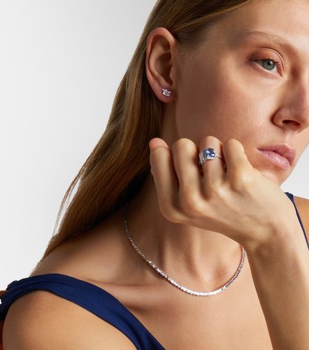 Classic 18kt white gold stud earrings with diamonds - Suzanne Kalan - Modalova