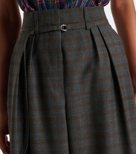 Pantaloni a gamba larga in lana a quadri - Dries Van Noten - Modalova