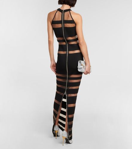 Balmain Abito lungo con mesh - Balmain - Modalova
