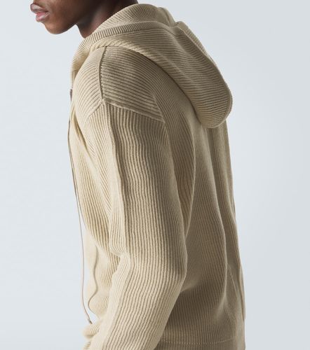 Ribbed-knit virgin wool hoodie - Rick Owens - Modalova