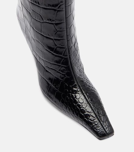 Botas altas Mona de piel grabada - Amina Muaddi - Modalova