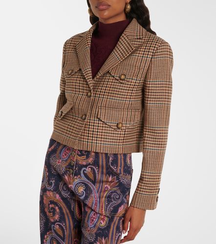 Houndstooth cropped wool blazer - Etro - Modalova